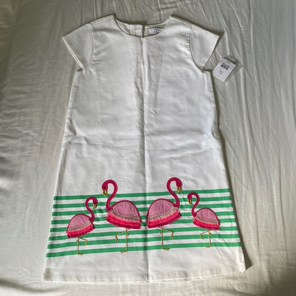NWT Crown & Ivory Girls Flamingo Dress Size 8